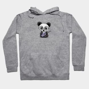 Baby Panda Playing Greek Flag Guitar Hoodie